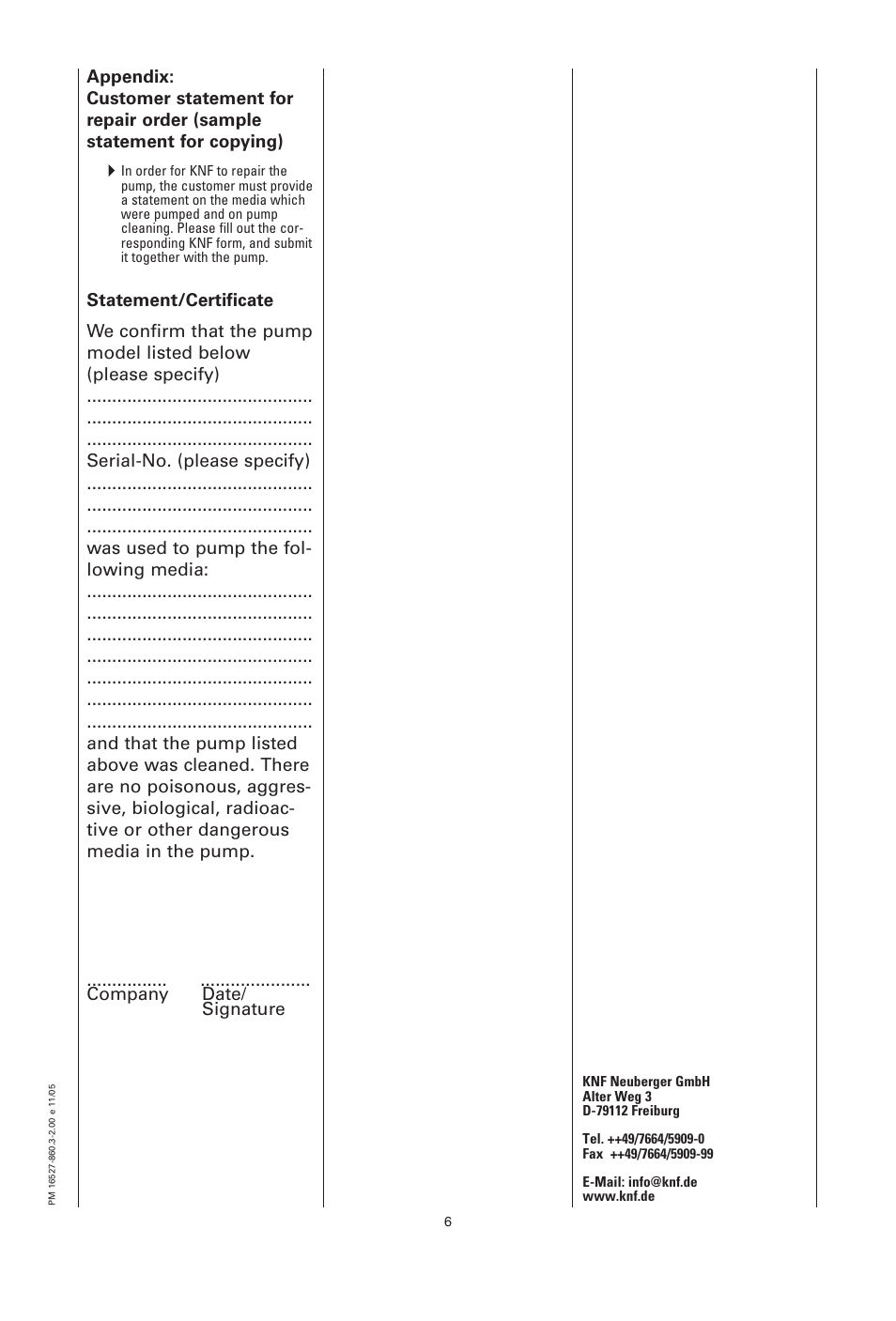 Memmert PM 500 Self Drying Vacuumpump (Generation 2003) User Manual | Page 7 / 8