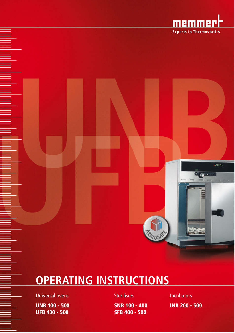 Memmert INB 200 - 500 Incubators (Generation 2003) User Manual | 28 pages