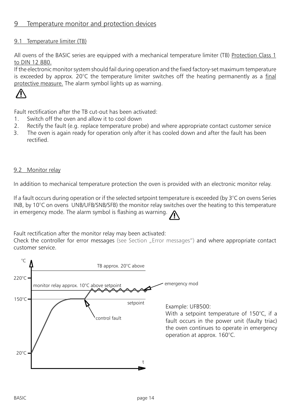 9temperature monitor and protection devices | Memmert INB 200 - 500 Incubators (Generation 2003) User Manual | Page 14 / 28