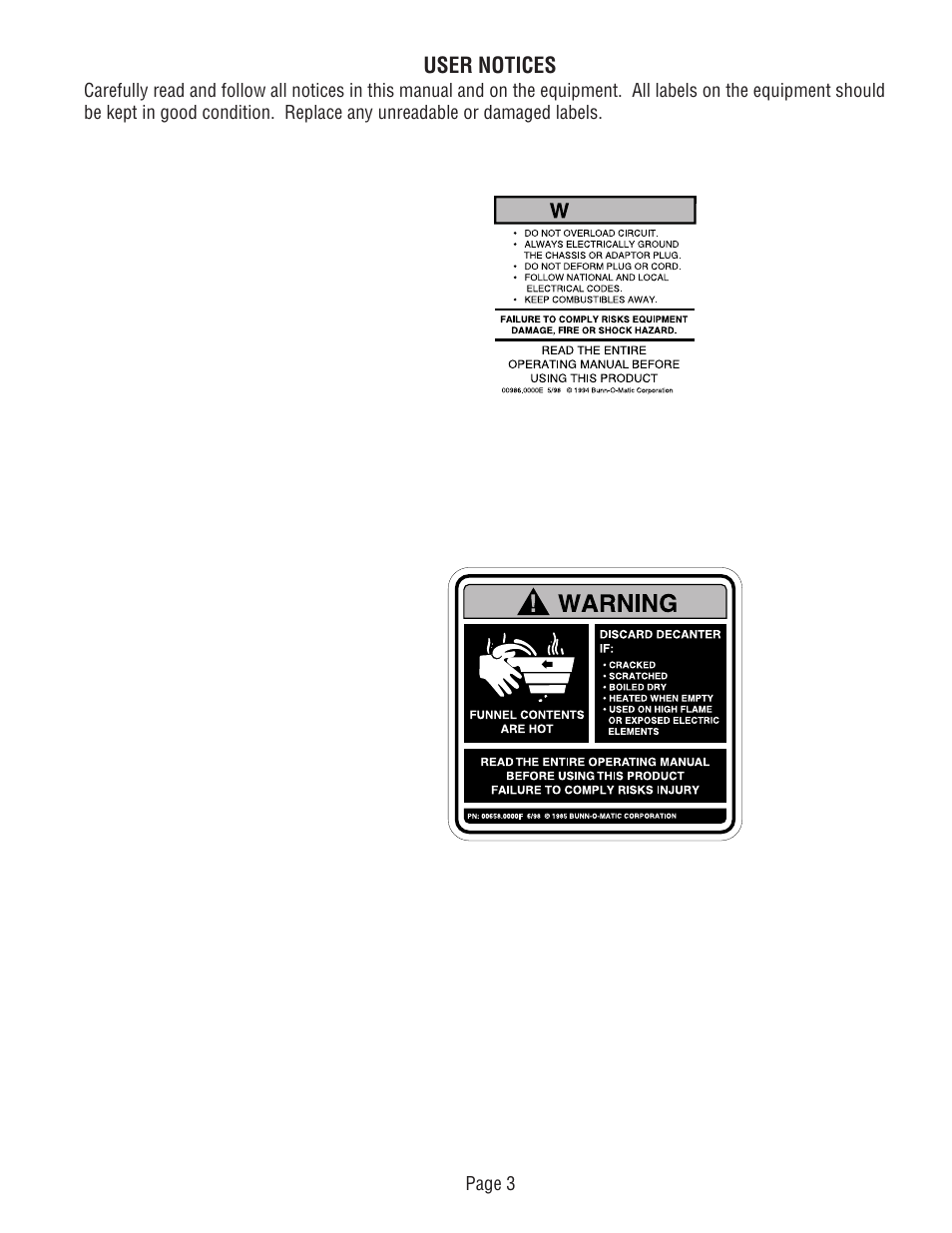 Bunn CDBC-TS User Manual | Page 3 / 32