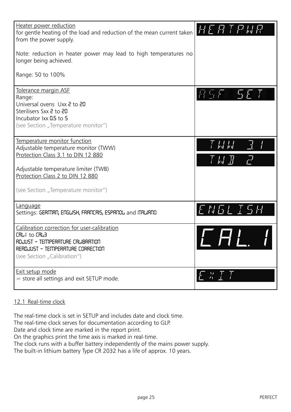 Muster | Memmert IFP 400 - 800 Incubators (Generation 2003) User Manual | Page 25 / 56