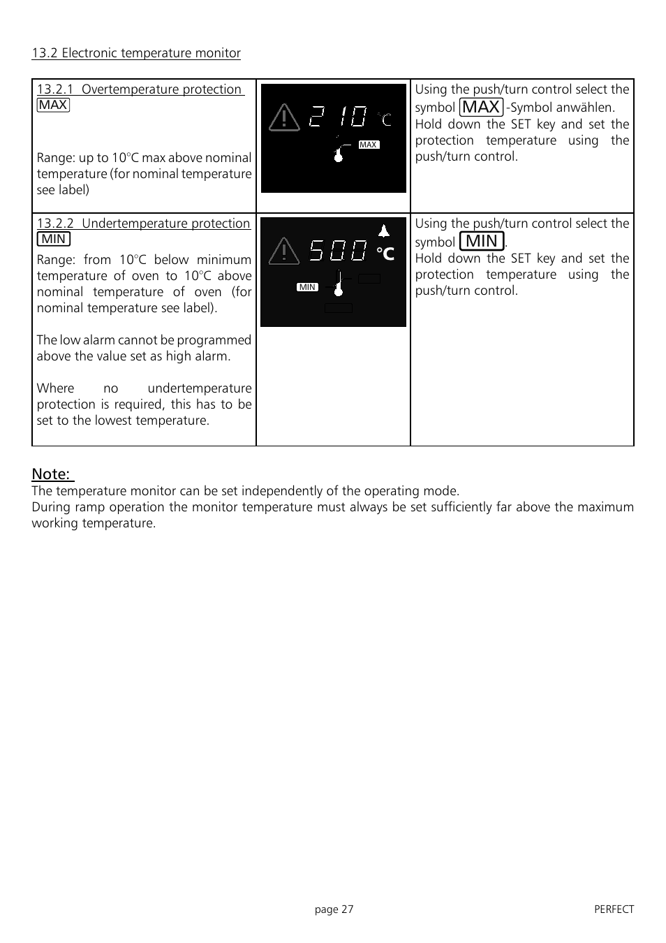 Muster | Memmert IFP 400 - 800 Incubators (Generation 2003) User Manual | Page 27 / 56