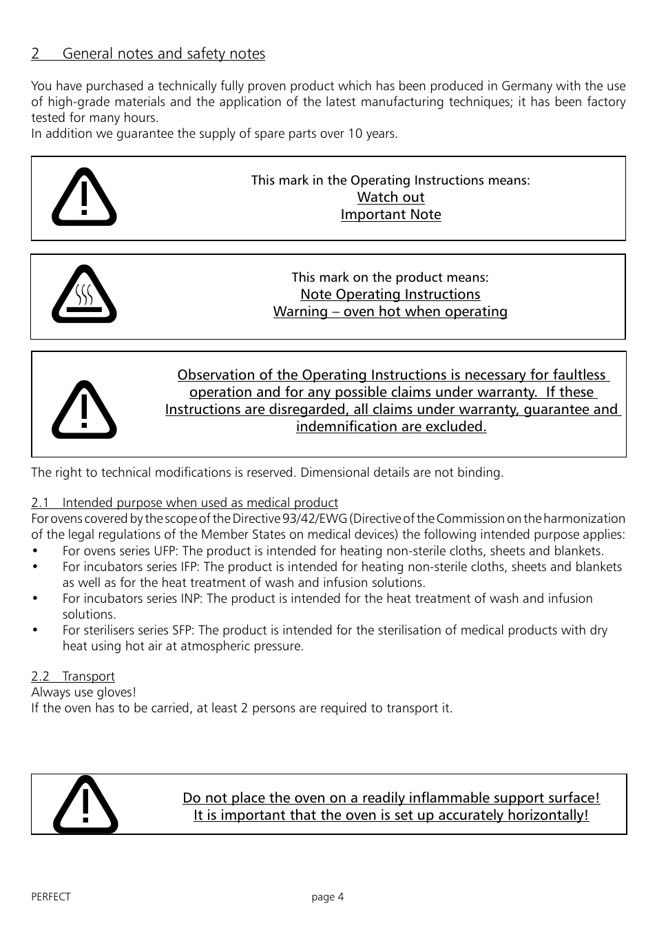 Memmert IFP 400 - 800 Incubators (Generation 2003) User Manual | Page 4 / 56