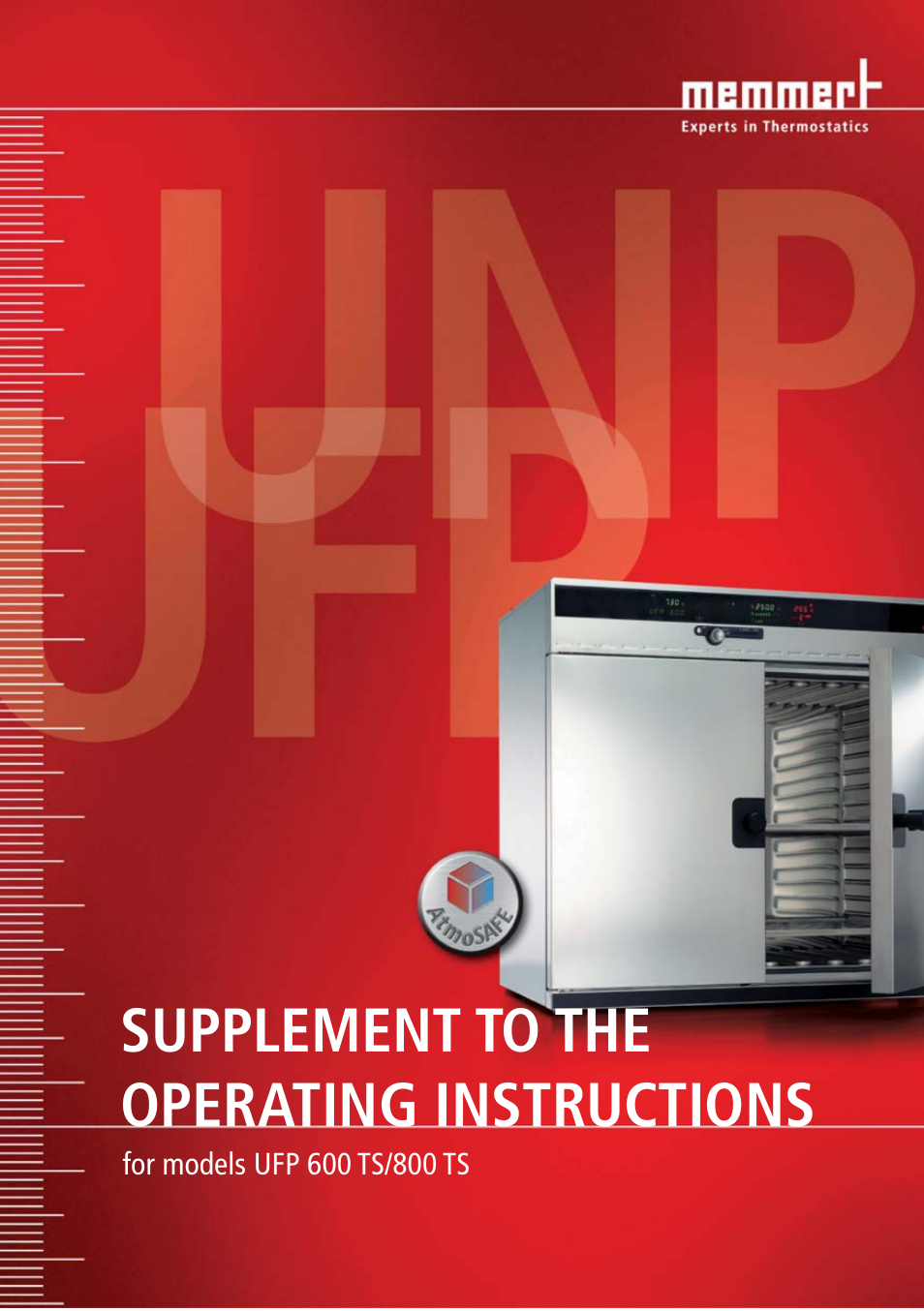 Memmert UFP 600 TS/800 TS SUPPLEMENT User Manual | 8 pages