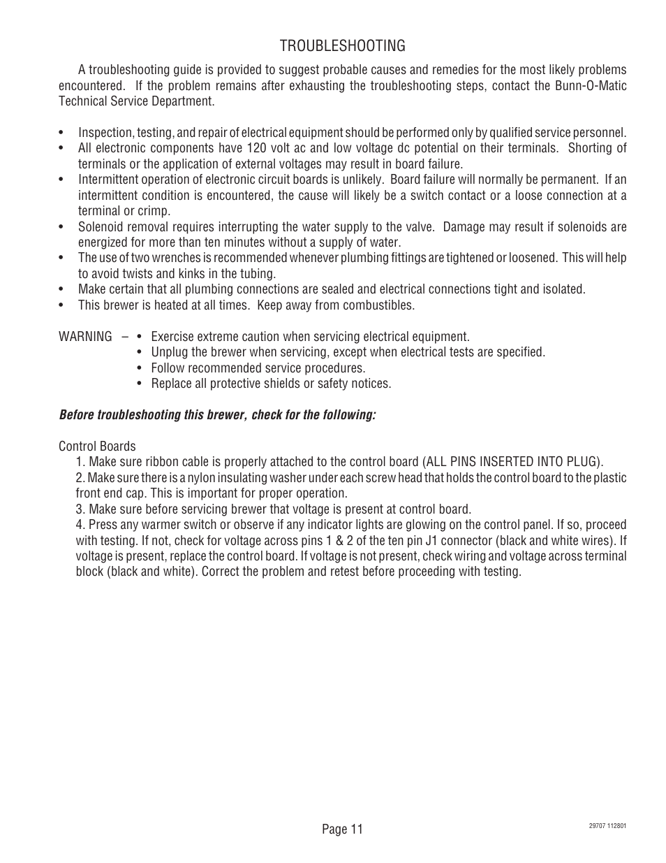 Bunn CDBC-APS DV User Manual | Page 11 / 37