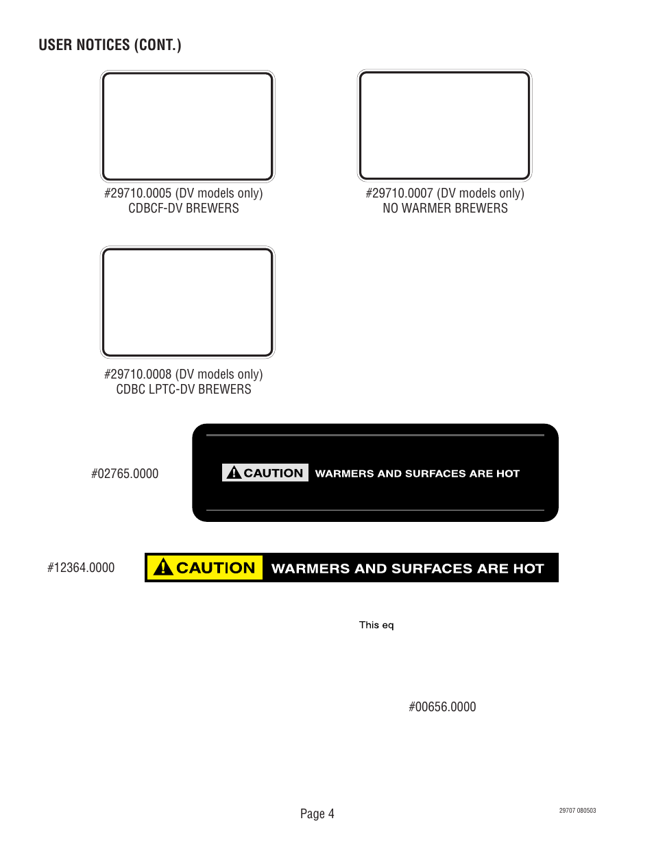 User notices (cont.) | Bunn CDBC-APS DV User Manual | Page 4 / 37