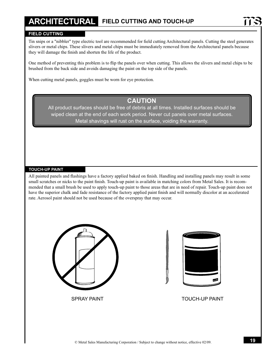 Architectural, Caution | Metal Sales Soffit Panel User Manual | Page 20 / 66