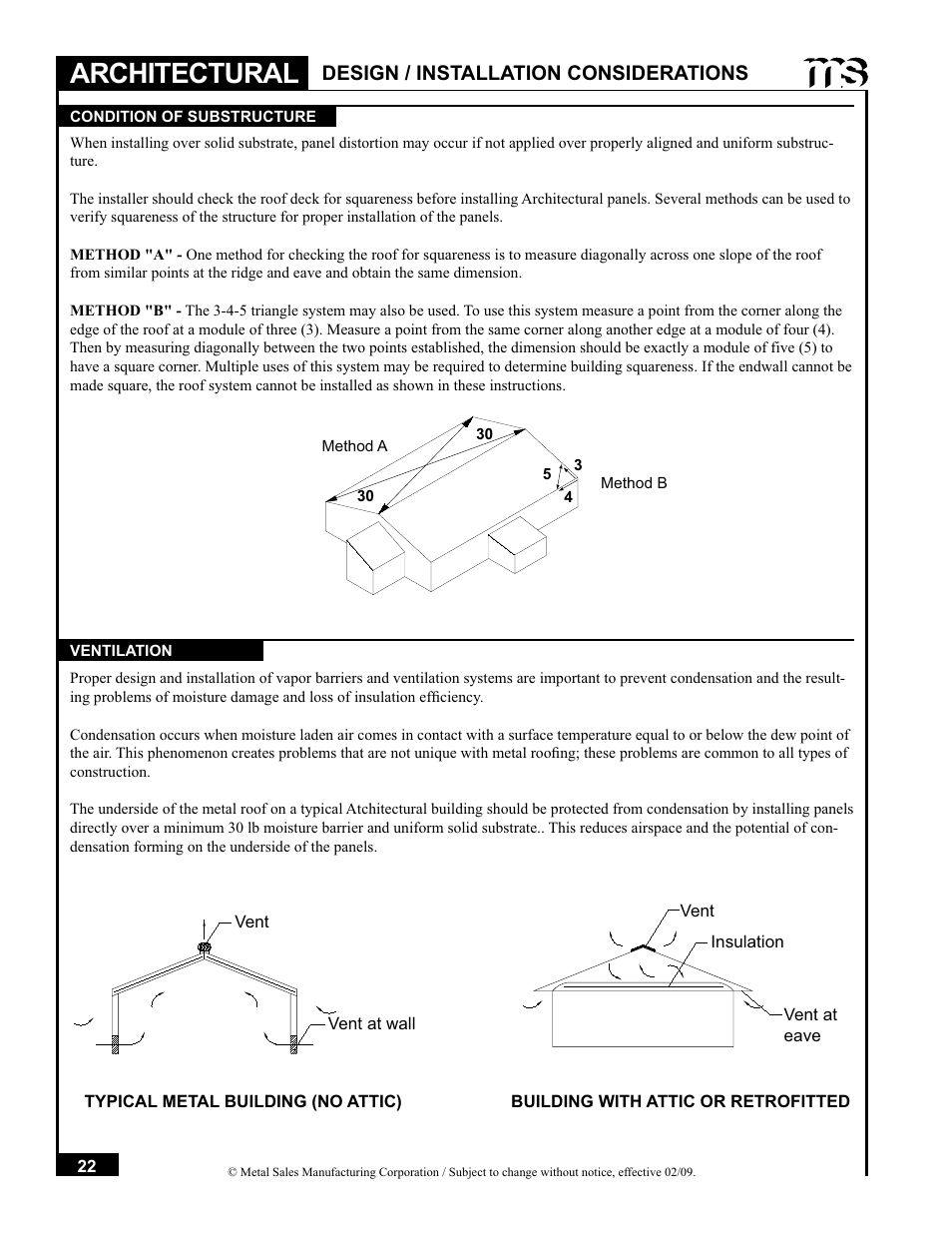Architectural, Design / installation considerations | Metal Sales Soffit Panel User Manual | Page 23 / 66