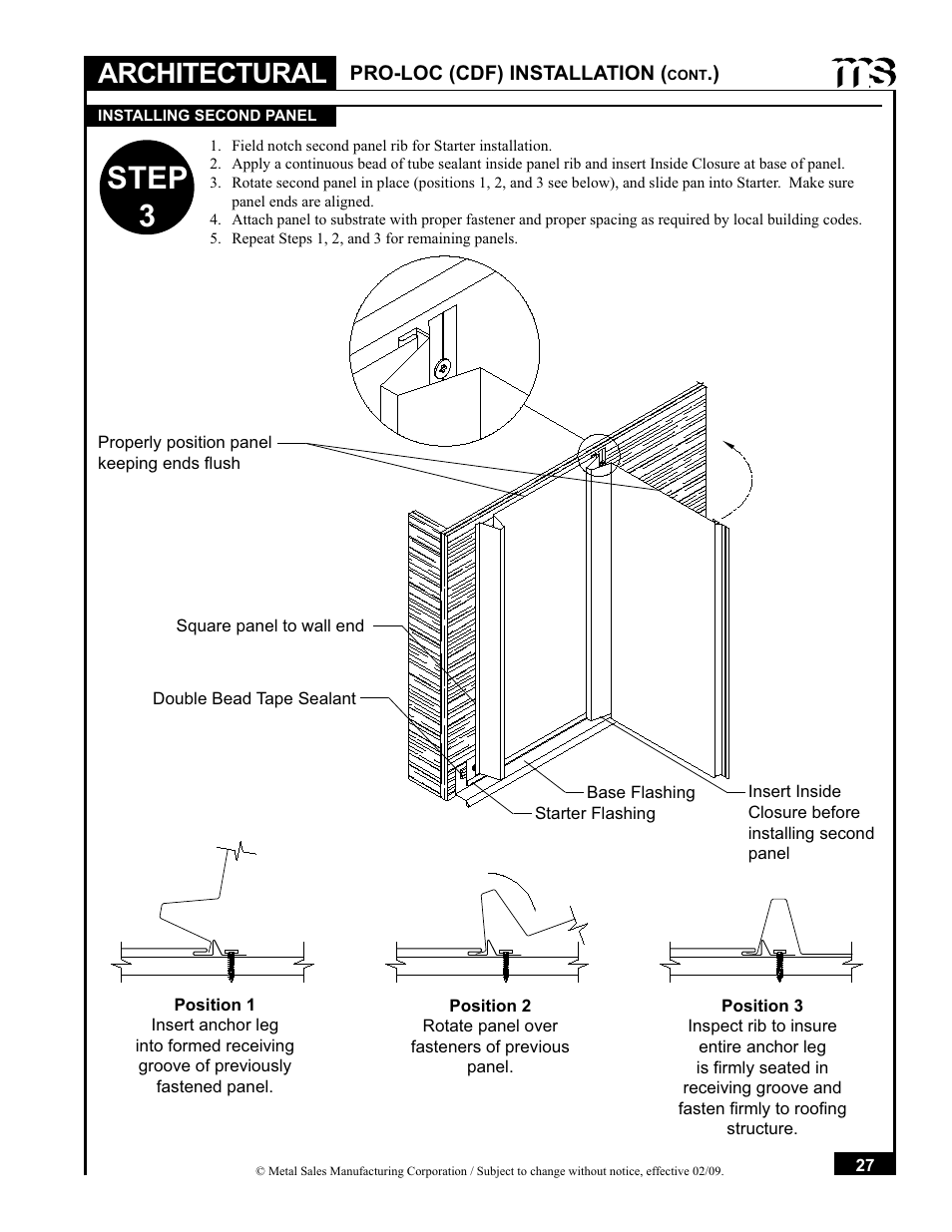 Step 3, Architectural | Metal Sales Soffit Panel User Manual | Page 28 / 66