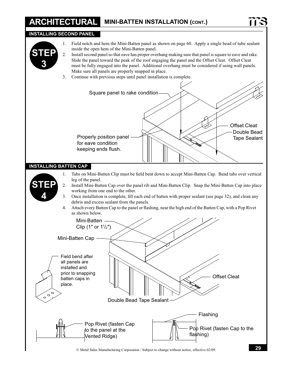 Step 3, Step 4, Architectural | Metal Sales Soffit Panel User Manual | Page 30 / 66