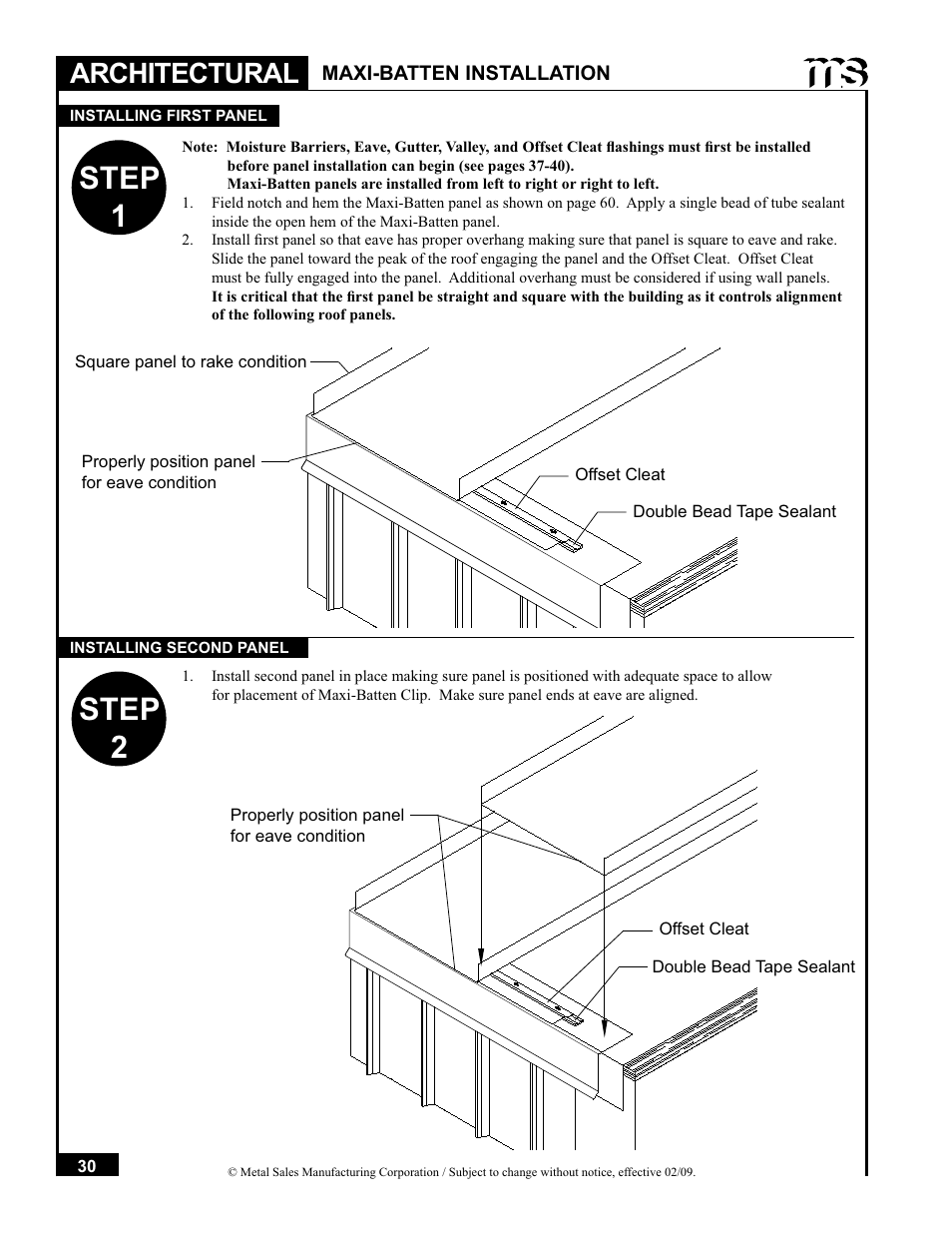 Step 1, Step 2, Architectural | Metal Sales Soffit Panel User Manual | Page 31 / 66