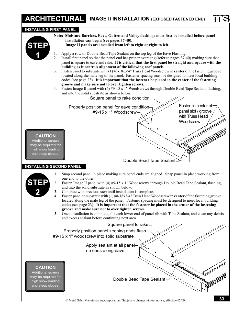 Step 1, Step 2, Architectural | Image ii installation | Metal Sales Soffit Panel User Manual | Page 34 / 66