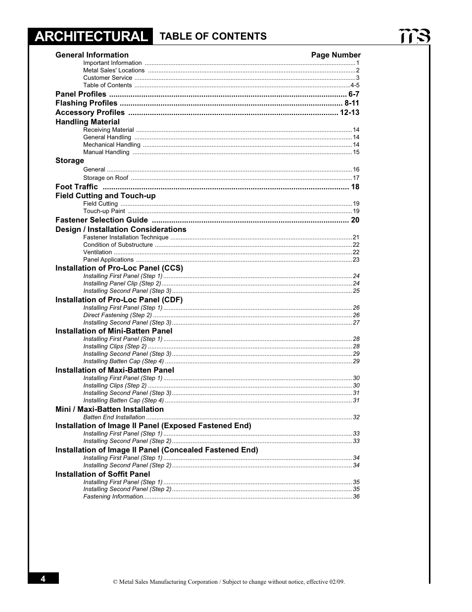 Metal Sales Soffit Panel User Manual | Page 5 / 66