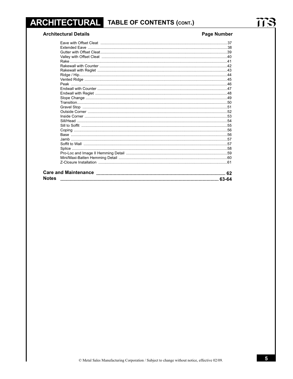 Metal Sales Soffit Panel User Manual | Page 6 / 66