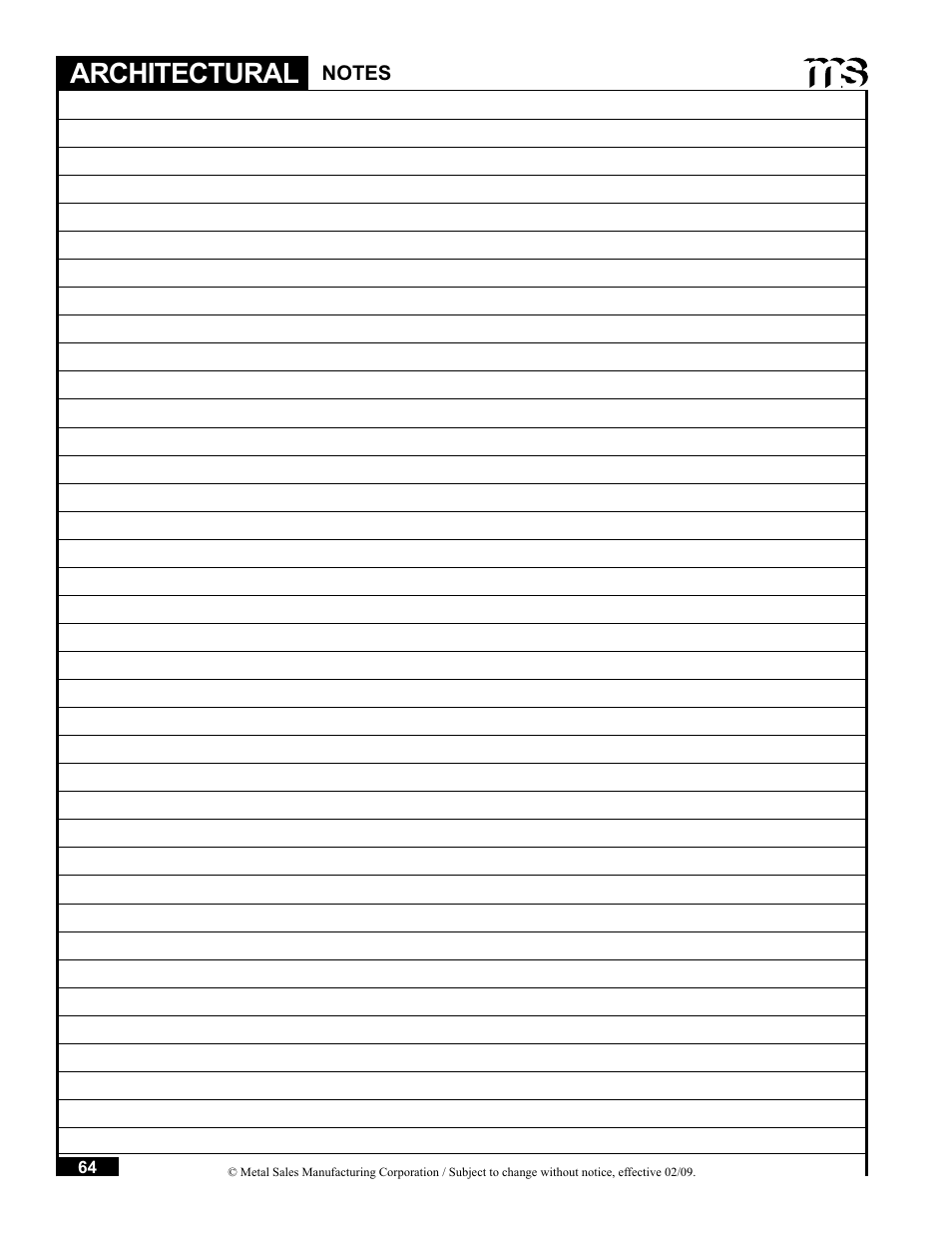 Architectural | Metal Sales Soffit Panel User Manual | Page 65 / 66