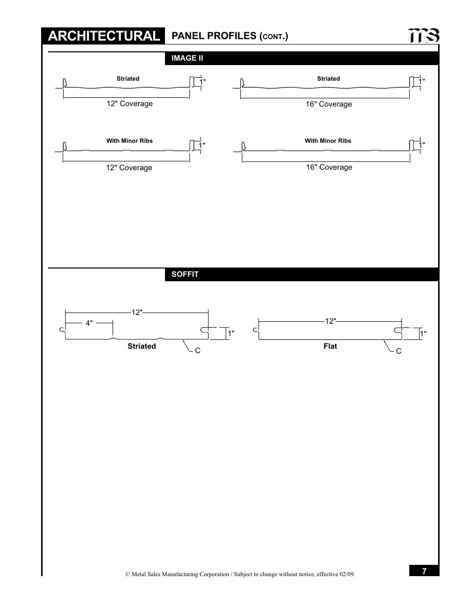 Architectural, Panel profiles | Metal Sales Soffit Panel User Manual | Page 8 / 66