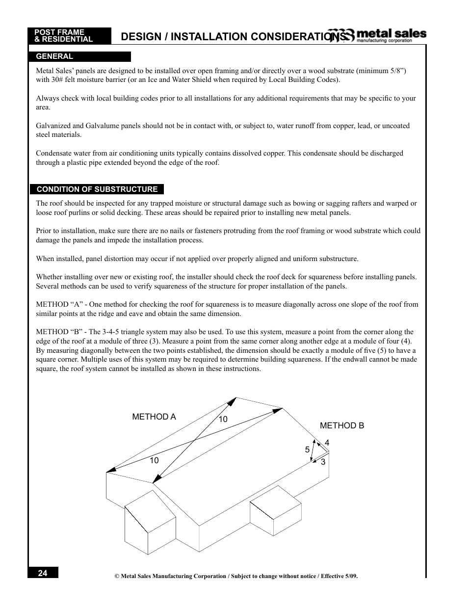 Design / installation considerations | Metal Sales Pro-Panel II Installation User Manual | Page 25 / 45