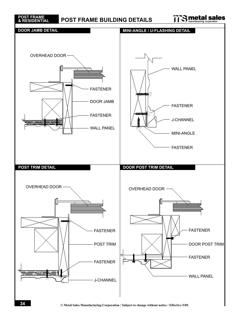 Post frame building details | Metal Sales Pro-Panel II Installation User Manual | Page 35 / 45