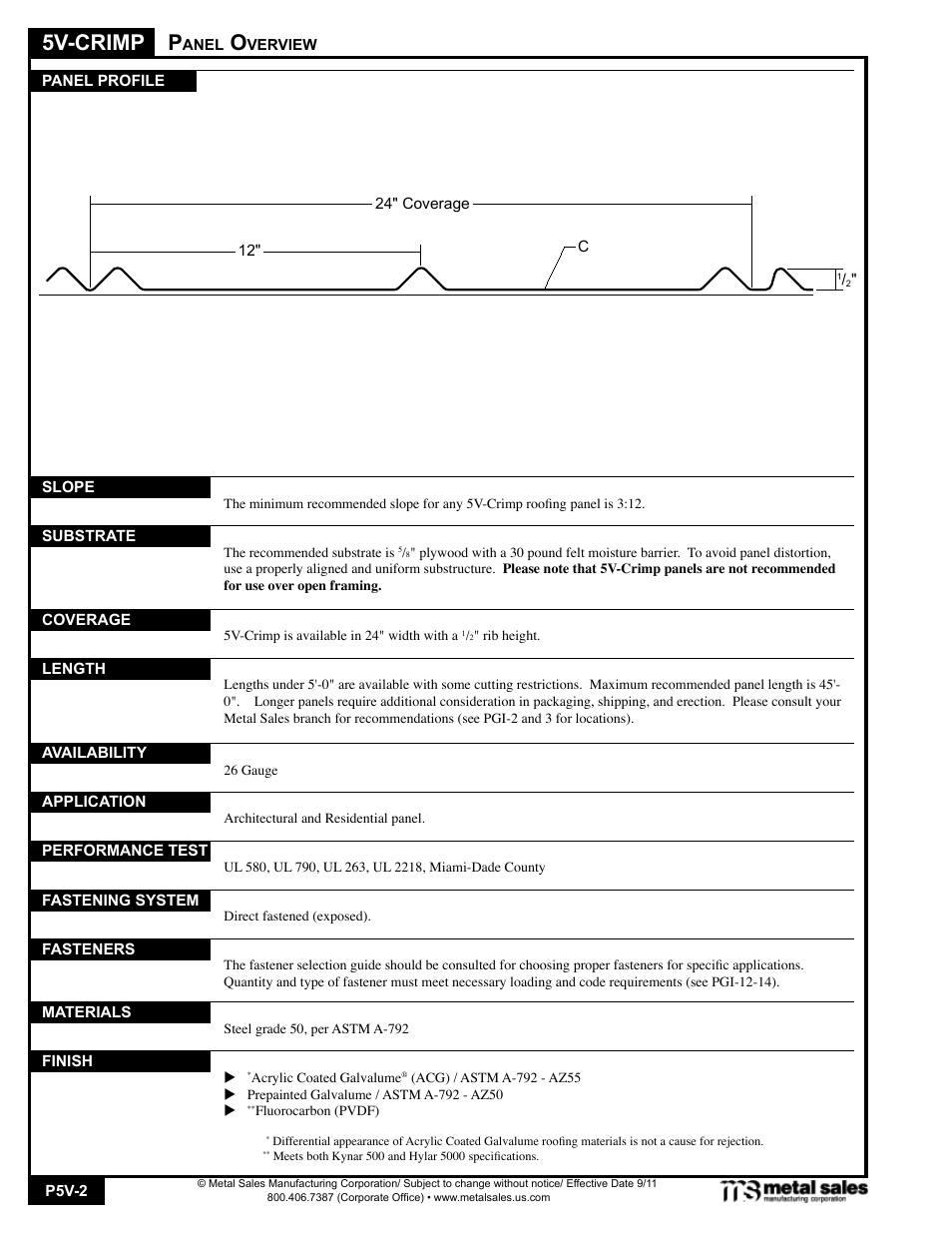 5v-crimp | Metal Sales 5V-Crimp User Manual | Page 2 / 14