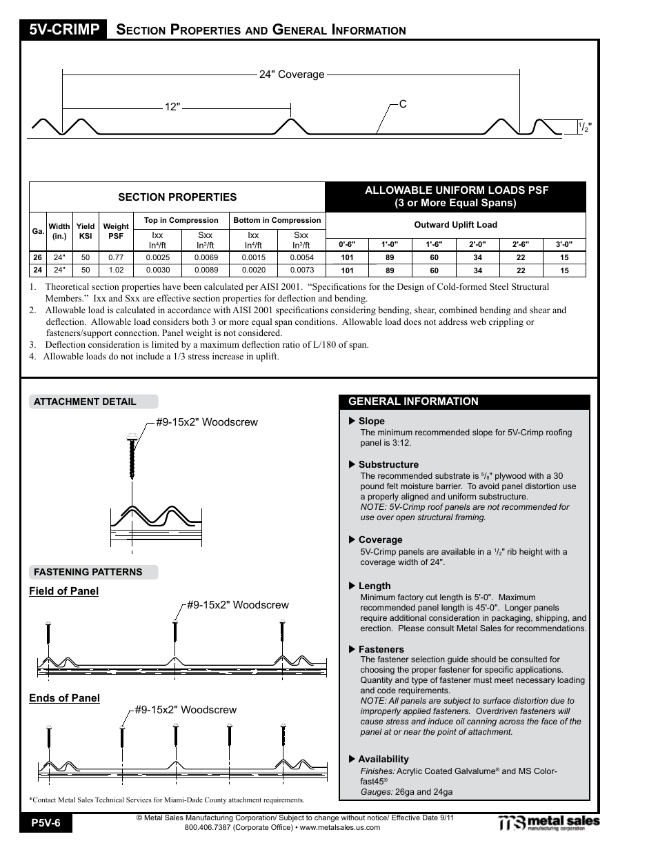 5v-crimp | Metal Sales 5V-Crimp User Manual | Page 6 / 14