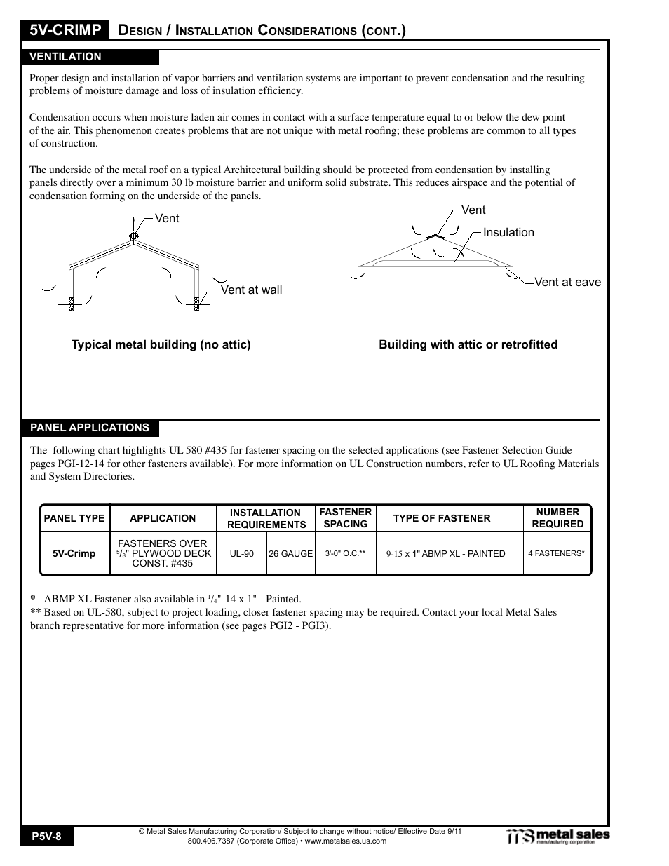 5v-crimp | Metal Sales 5V-Crimp User Manual | Page 8 / 14