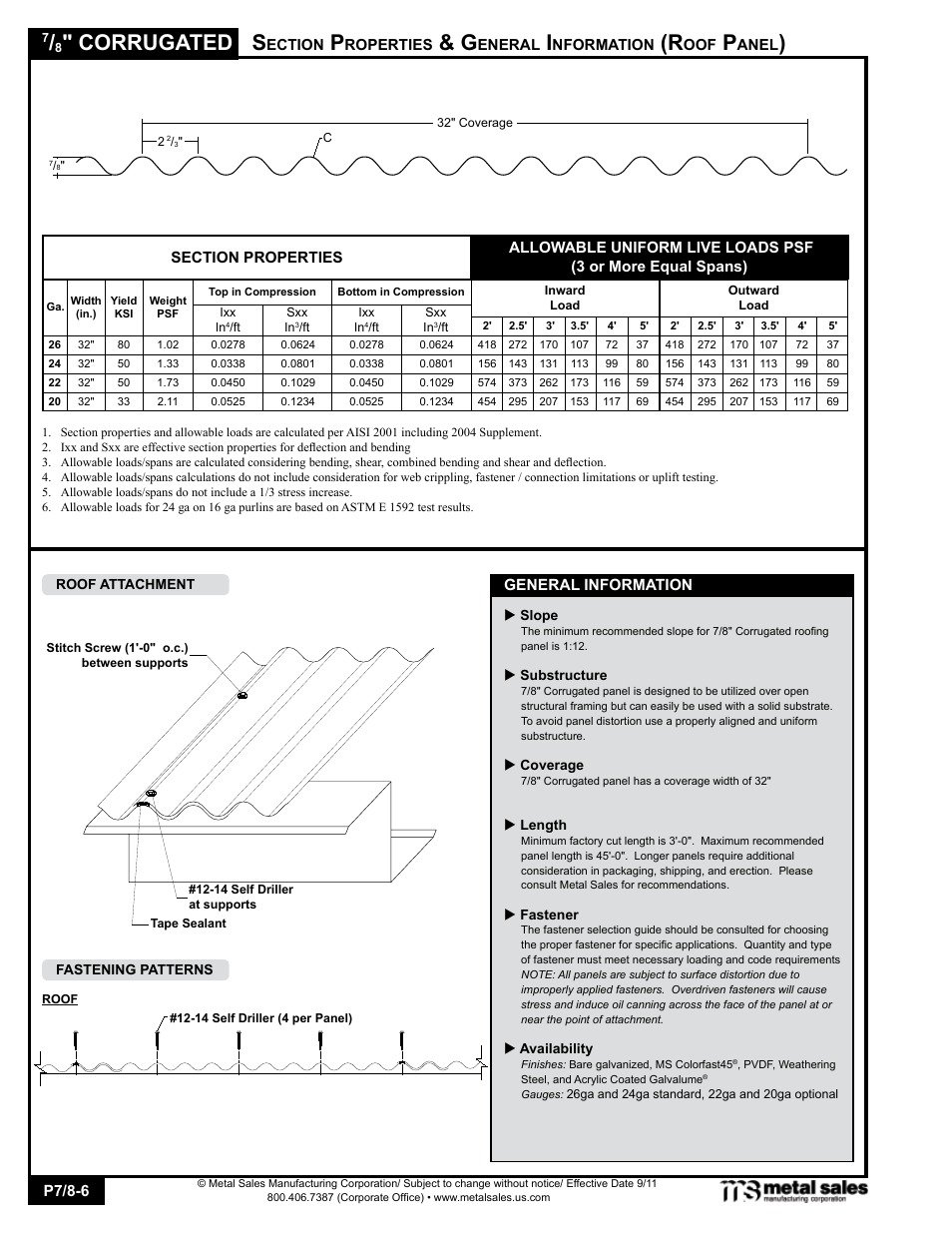 Corrugated | Metal Sales 7/8 Corrugated User Manual | Page 6 / 16