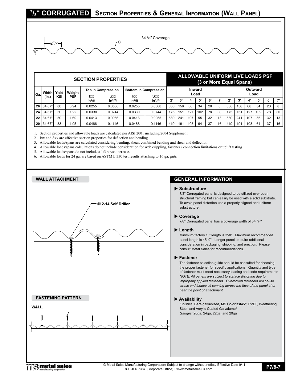 Corrugated | Metal Sales 7/8 Corrugated User Manual | Page 7 / 16