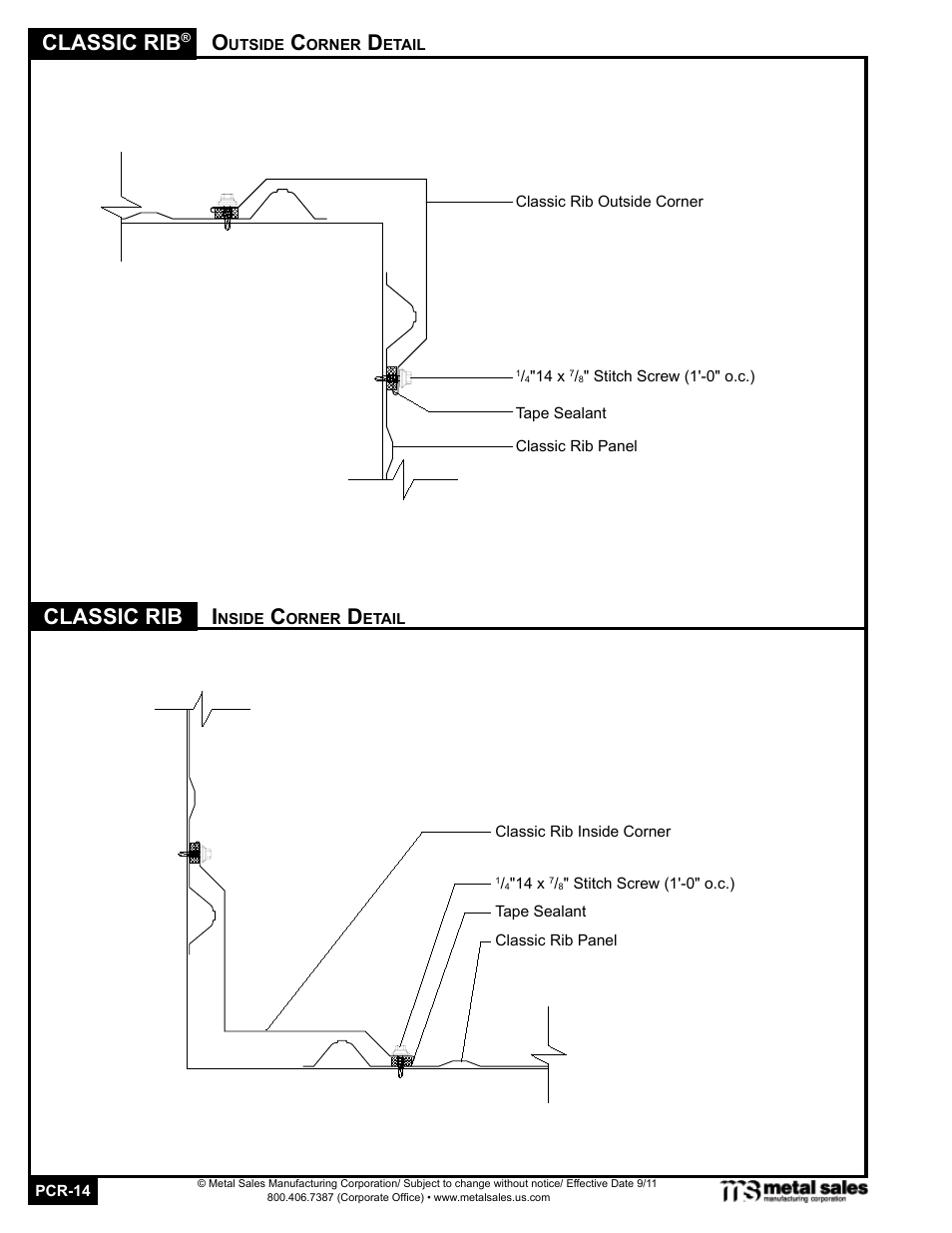 Classic rib, Classic rib o | Metal Sales Classic Rib Manual User Manual | Page 14 / 16