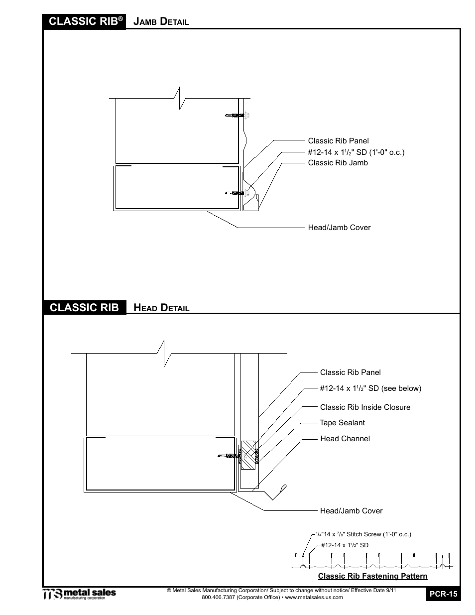 Classic rib, Classic rib j | Metal Sales Classic Rib Manual User Manual | Page 15 / 16