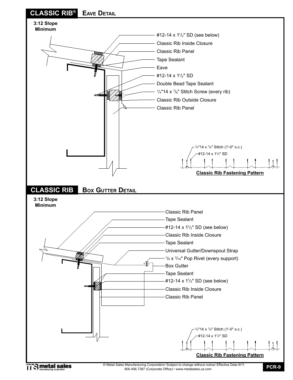 Classic rib, Classic rib e | Metal Sales Classic Rib Manual User Manual | Page 9 / 16