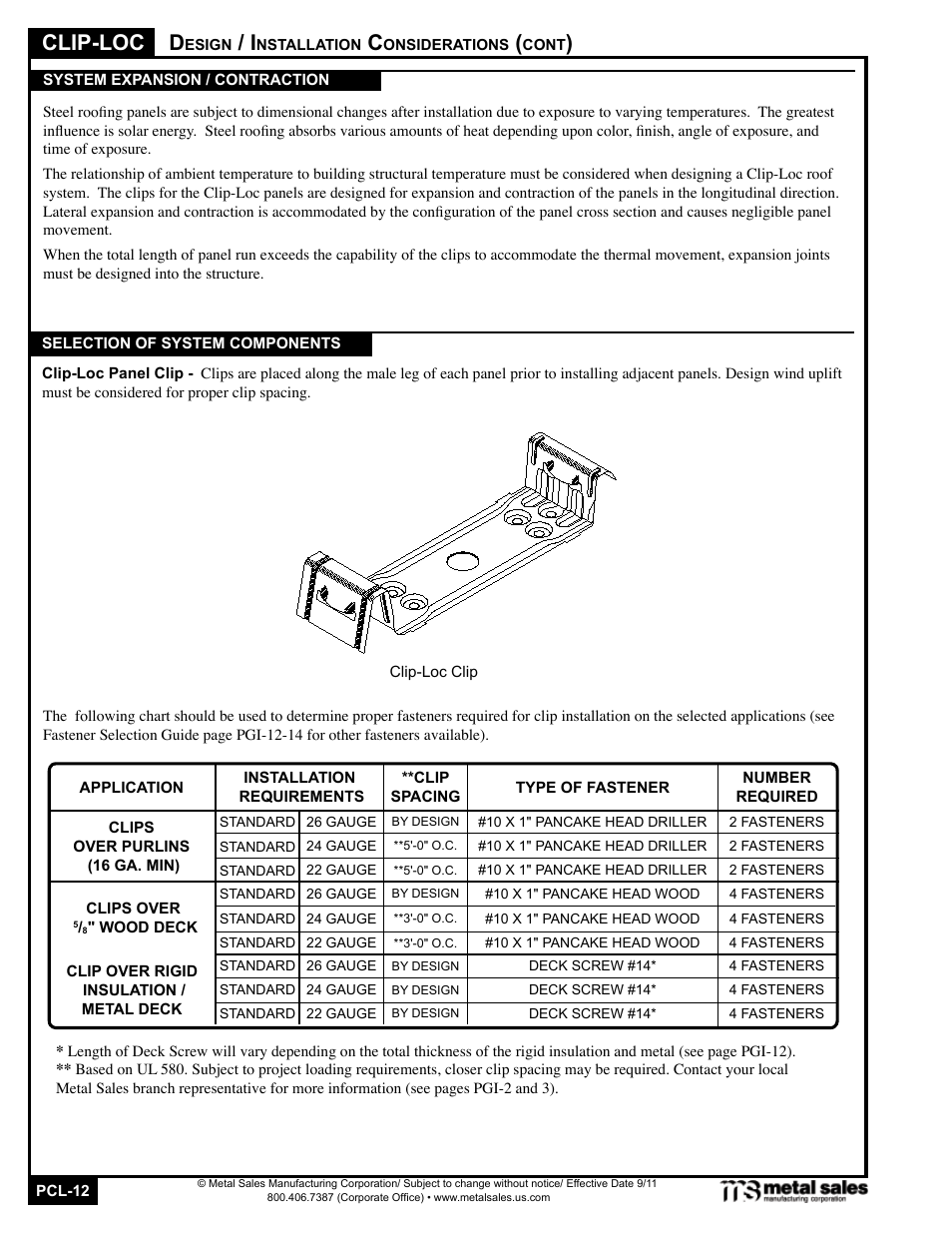 Clip-loc | Metal Sales Clip-Loc Manual User Manual | Page 12 / 22