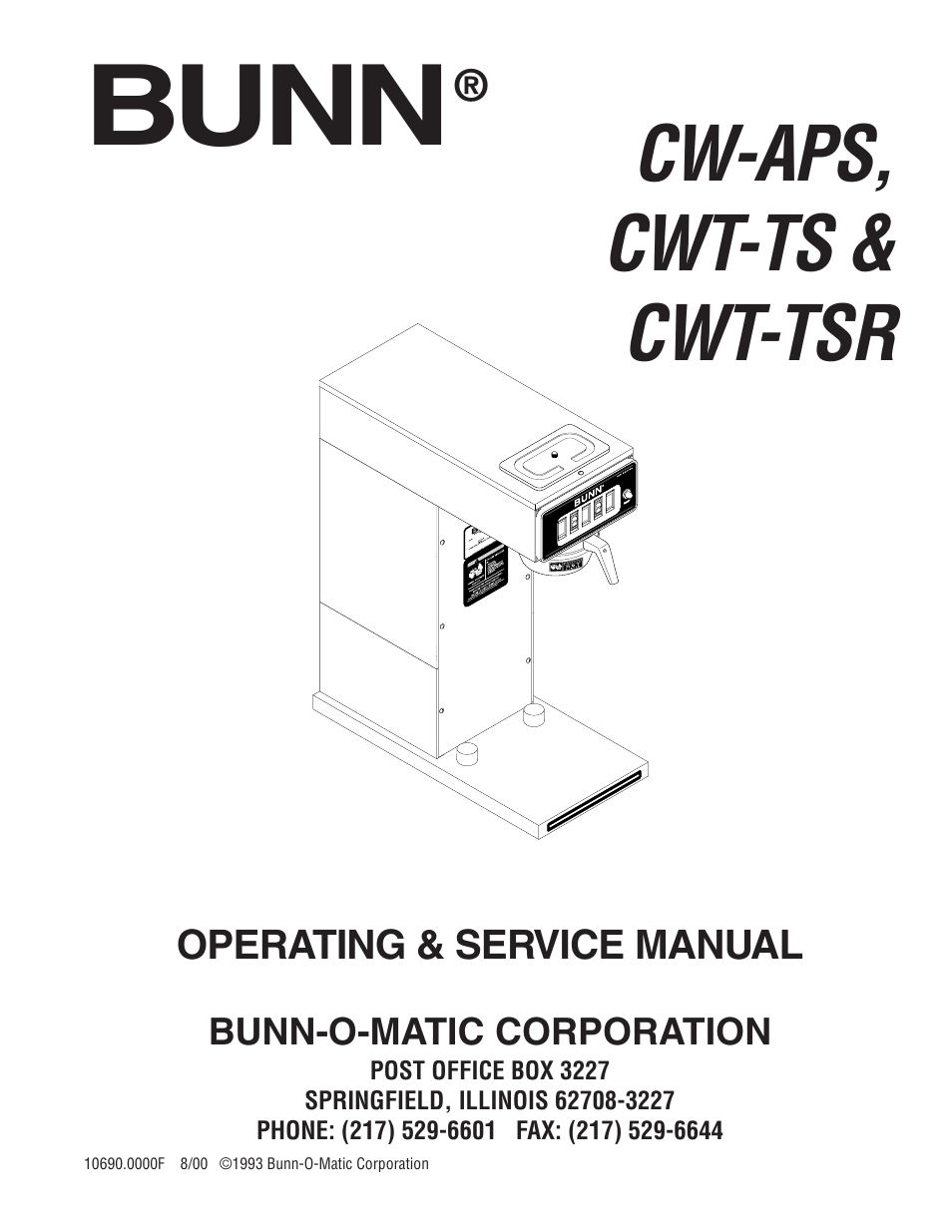 Bunn CW-APS User Manual | 33 pages