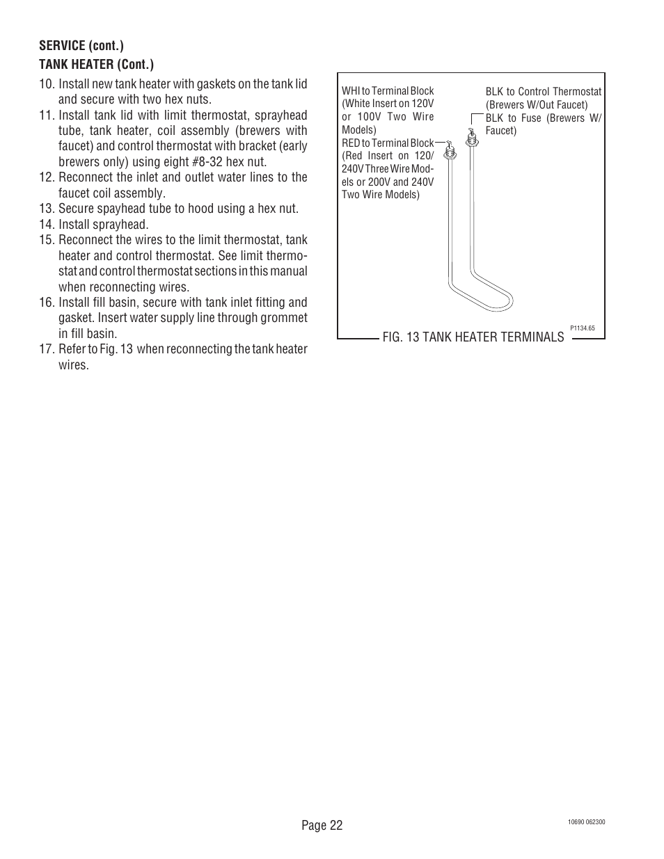 Bunn CW-APS User Manual | Page 22 / 33