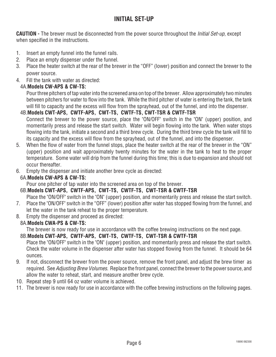 Bunn CW-APS User Manual | Page 6 / 33