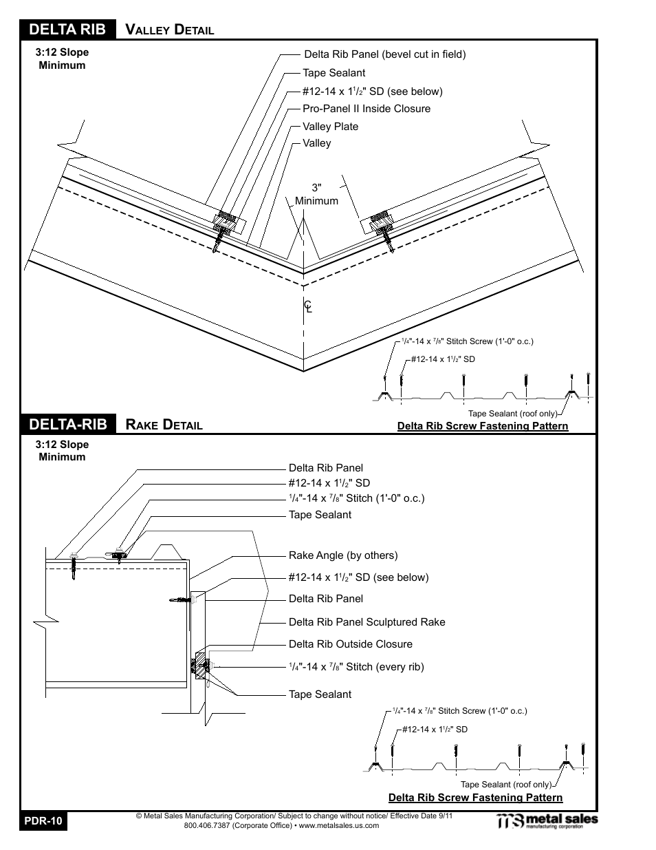 Delta rib, Delta-rib v | Metal Sales Delta Rib Manual User Manual | Page 10 / 16