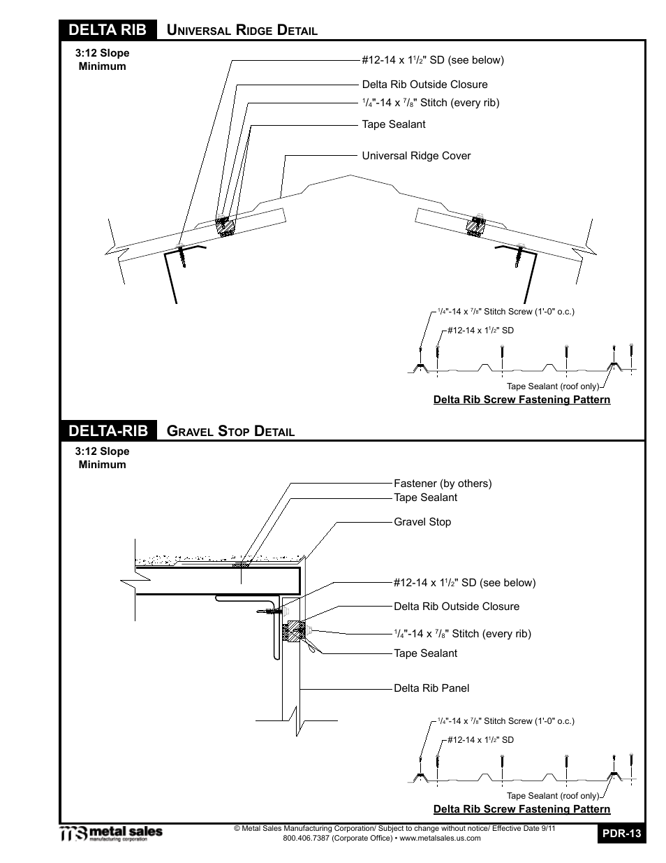 Delta rib, Delta-rib u | Metal Sales Delta Rib Manual User Manual | Page 13 / 16