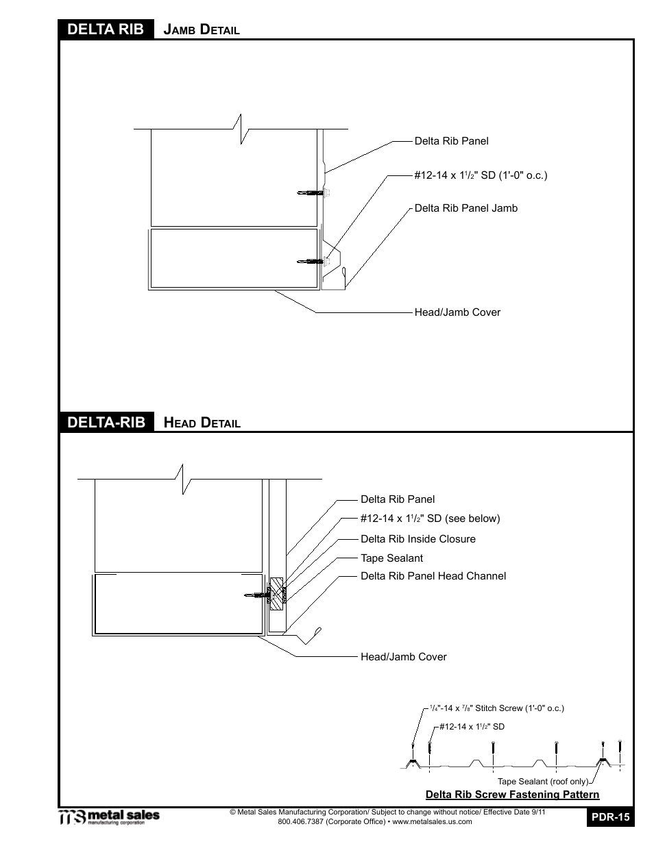 Delta rib, Delta-rib h | Metal Sales Delta Rib Manual User Manual | Page 15 / 16