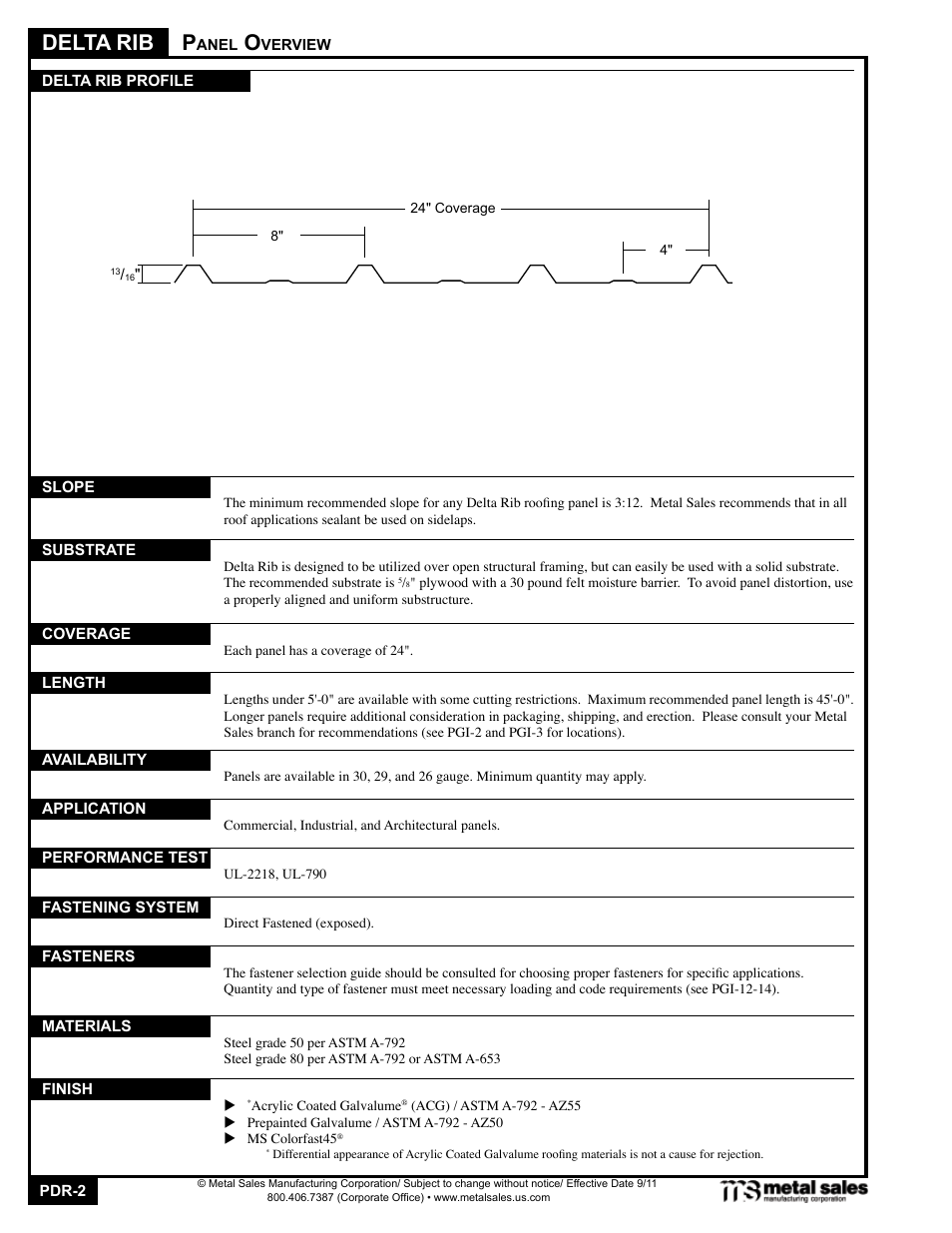 Delta rib | Metal Sales Delta Rib Manual User Manual | Page 2 / 16