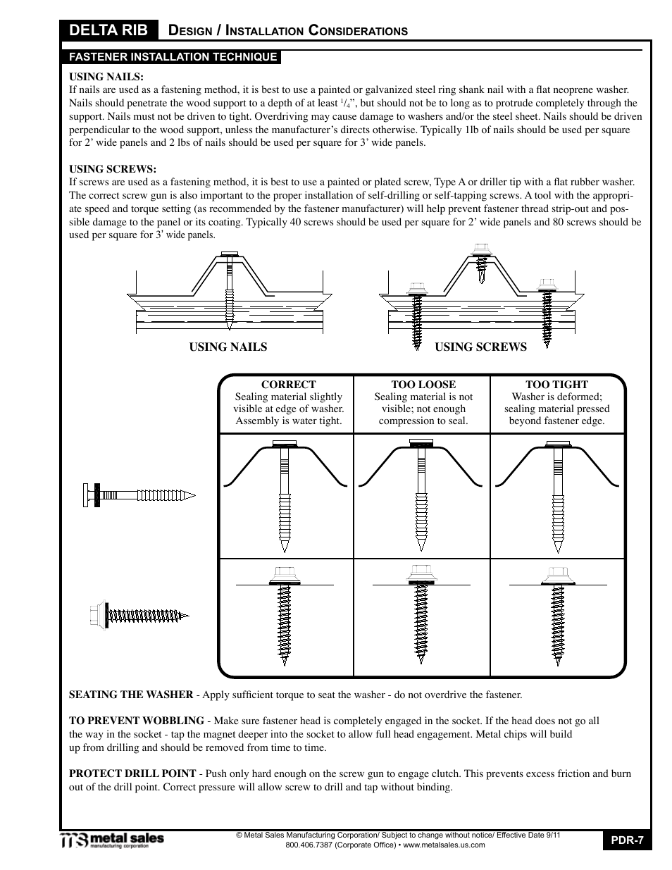 Delta rib | Metal Sales Delta Rib Manual User Manual | Page 7 / 16