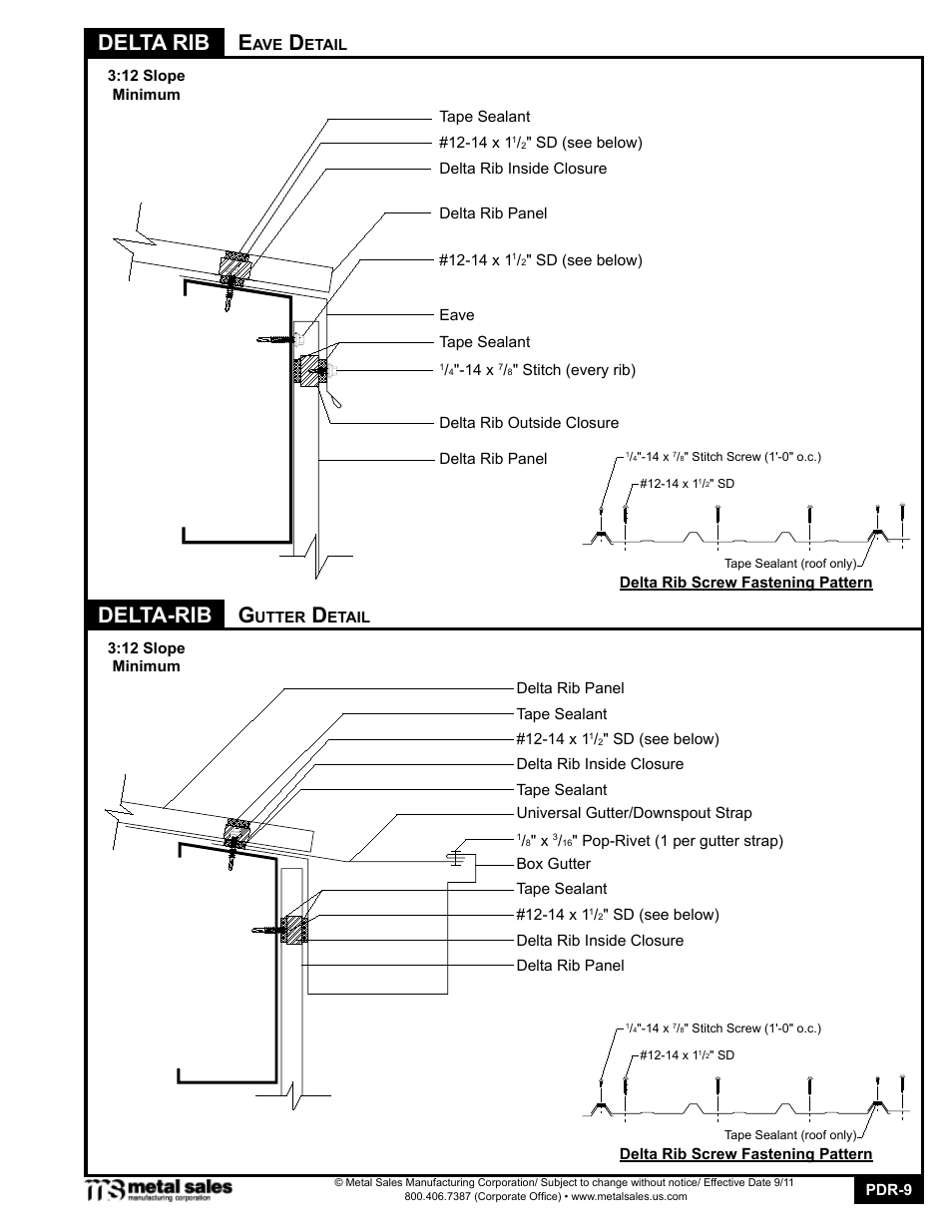 Delta rib, Delta-rib e | Metal Sales Delta Rib Manual User Manual | Page 9 / 16