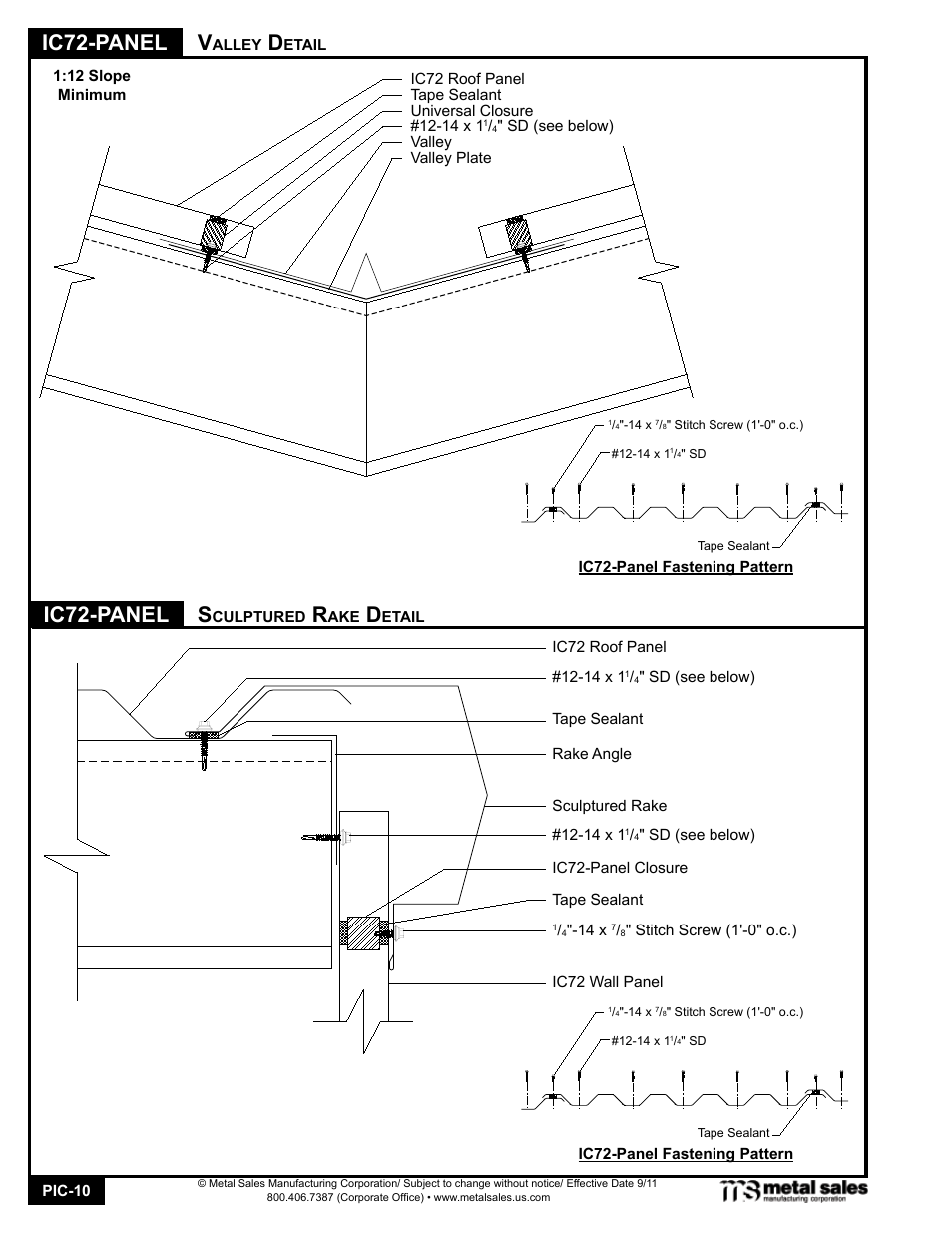 Ic72-panel | Metal Sales IC72-Panel User Manual | Page 10 / 16