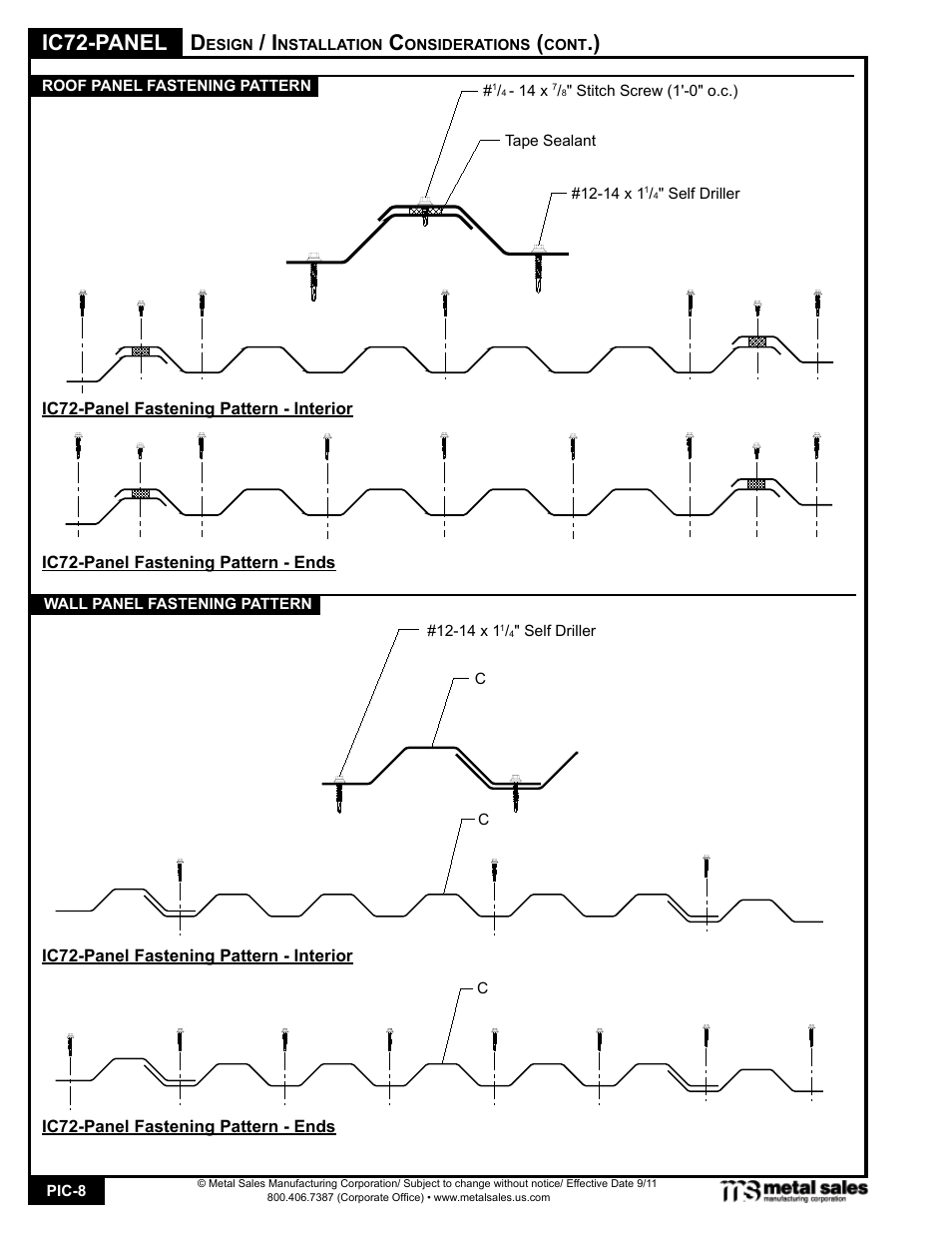 Ic72-panel | Metal Sales IC72-Panel User Manual | Page 8 / 16