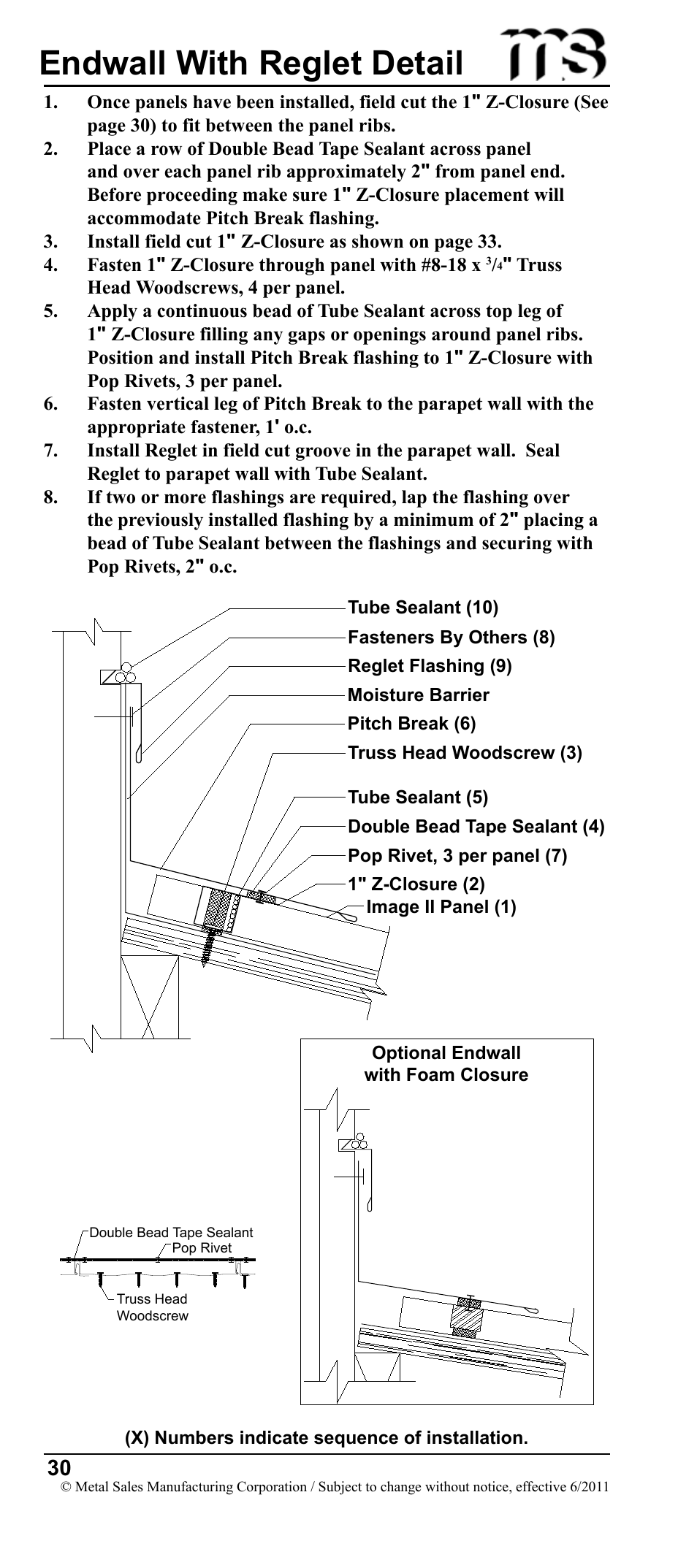 Endwall with reglet detail | Metal Sales Image II Installation User Manual | Page 30 / 39