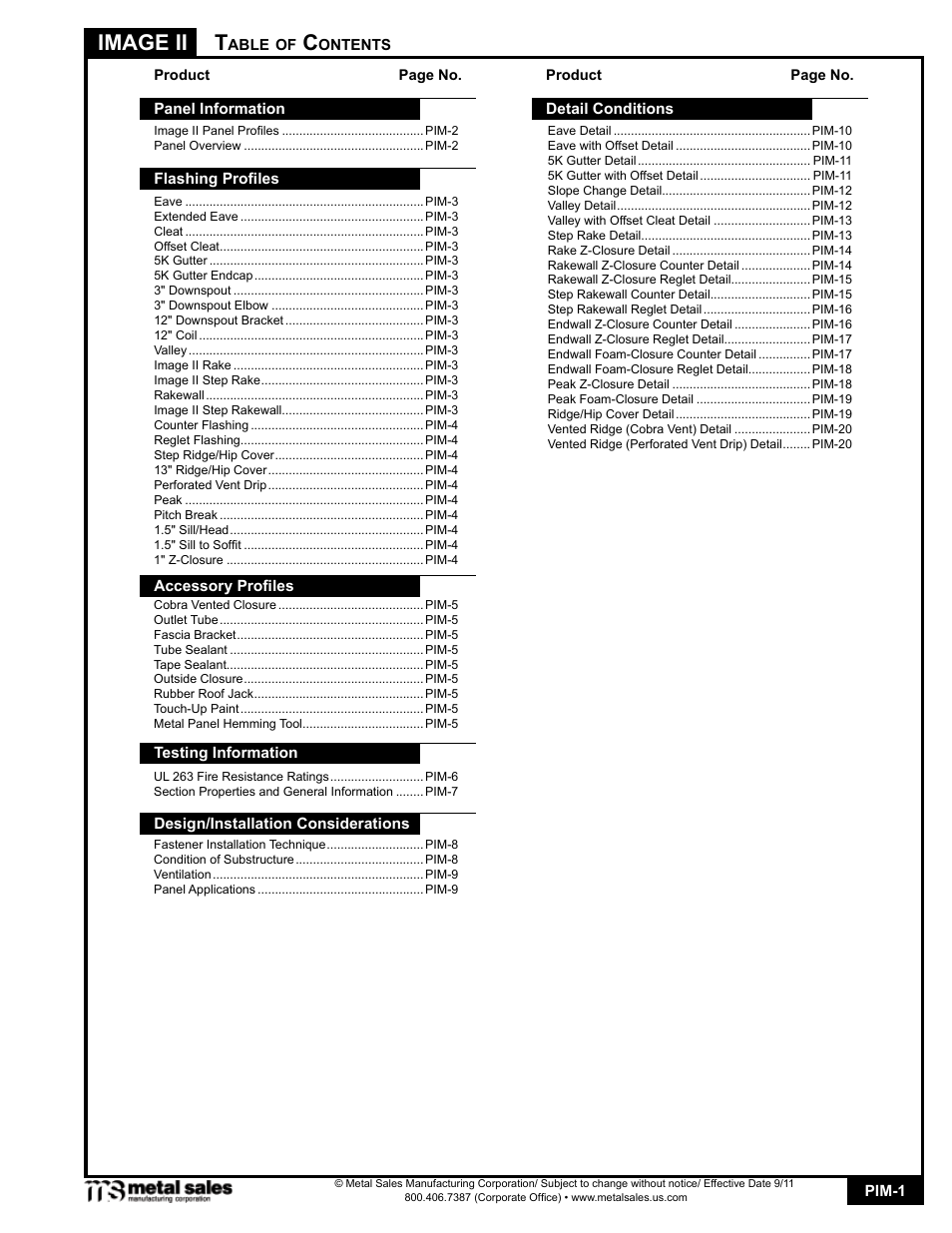 Metal Sales Image II Manual User Manual | 20 pages