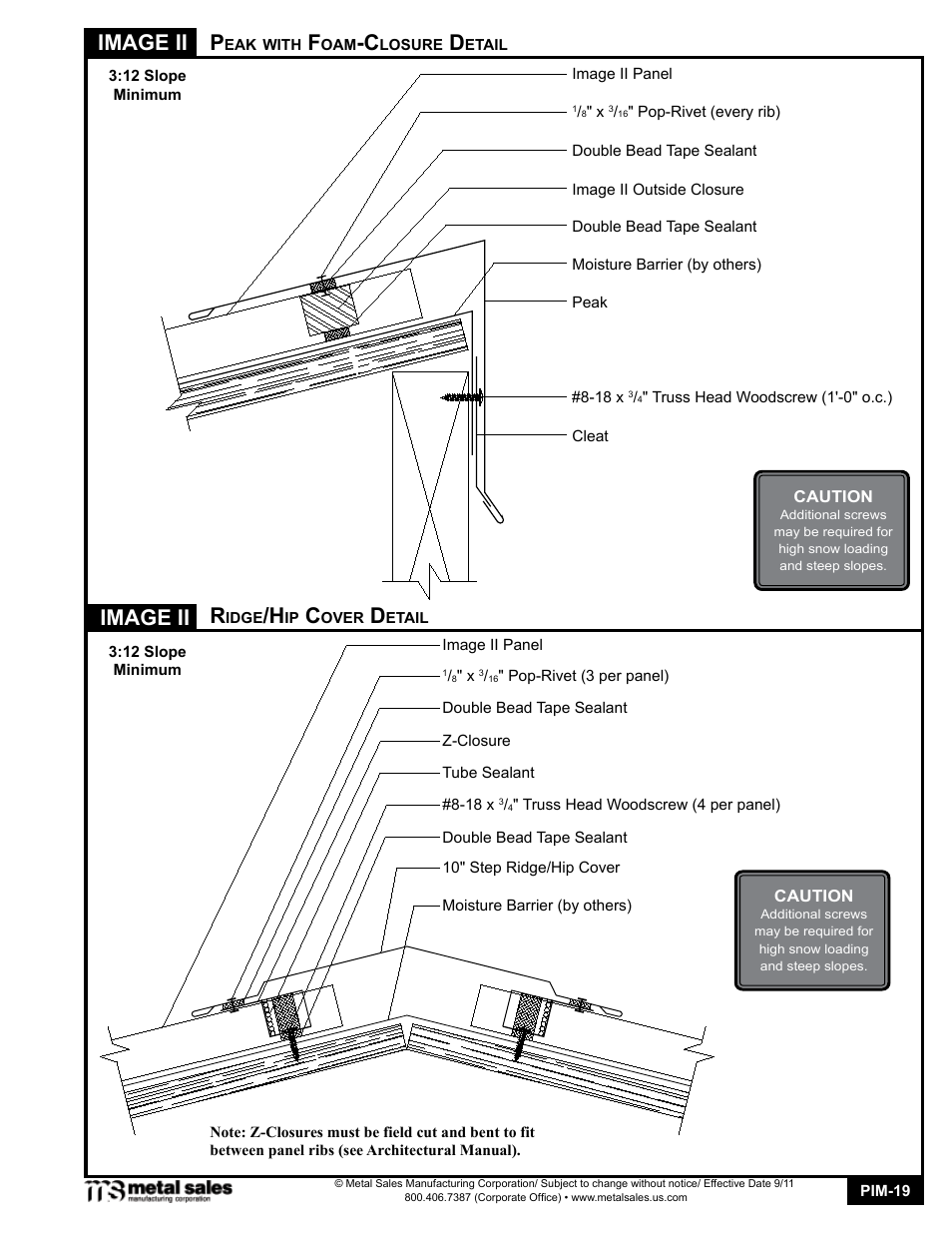 Image ii, Image ii r | Metal Sales Image II Manual User Manual | Page 19 / 20