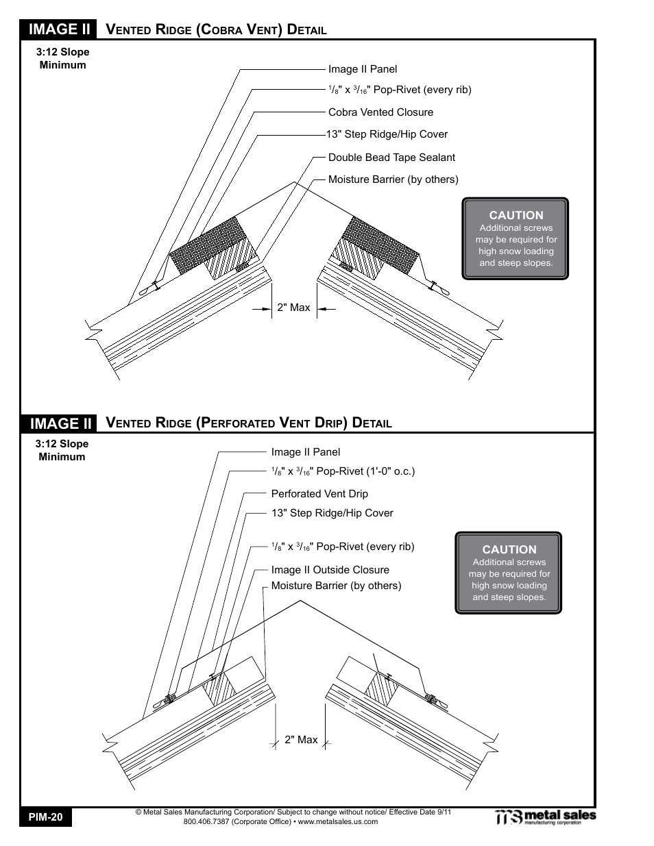 Image ii, Image ii v | Metal Sales Image II Manual User Manual | Page 20 / 20