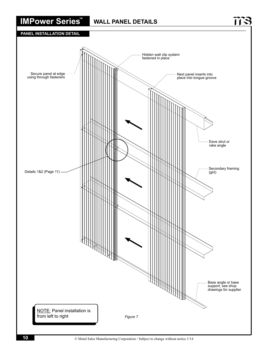 Impower series, Wall panel details | Metal Sales IMPower Series User Manual | Page 11 / 23