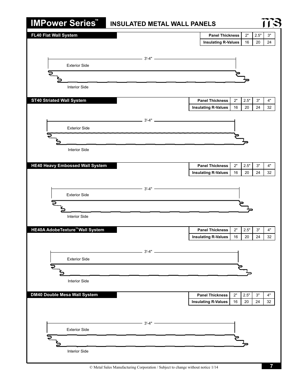 Impower series, Insulated metal wall panels | Metal Sales IMPower Series User Manual | Page 8 / 23