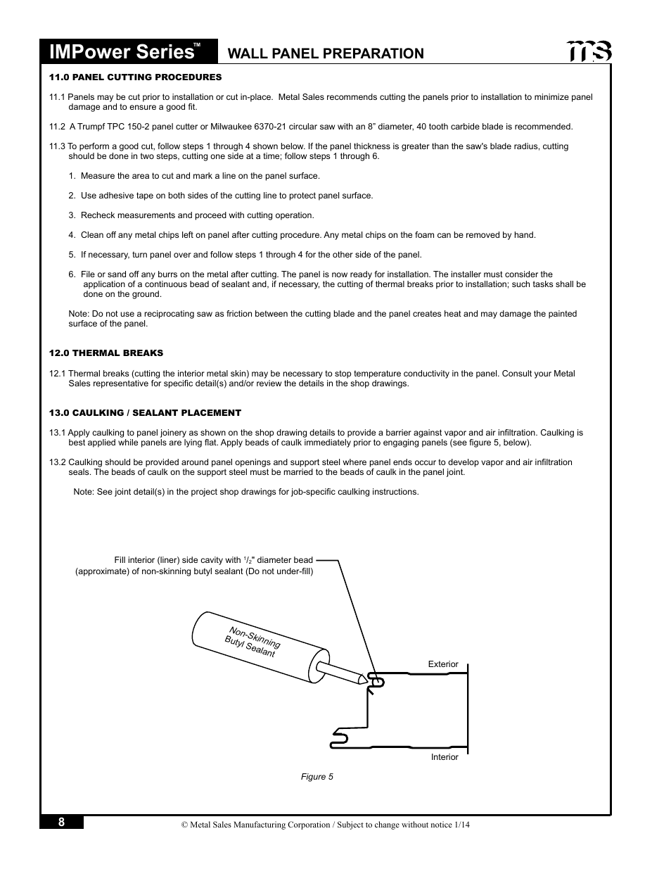 Impower series, Wall panel preparation | Metal Sales IMPower Series User Manual | Page 9 / 23