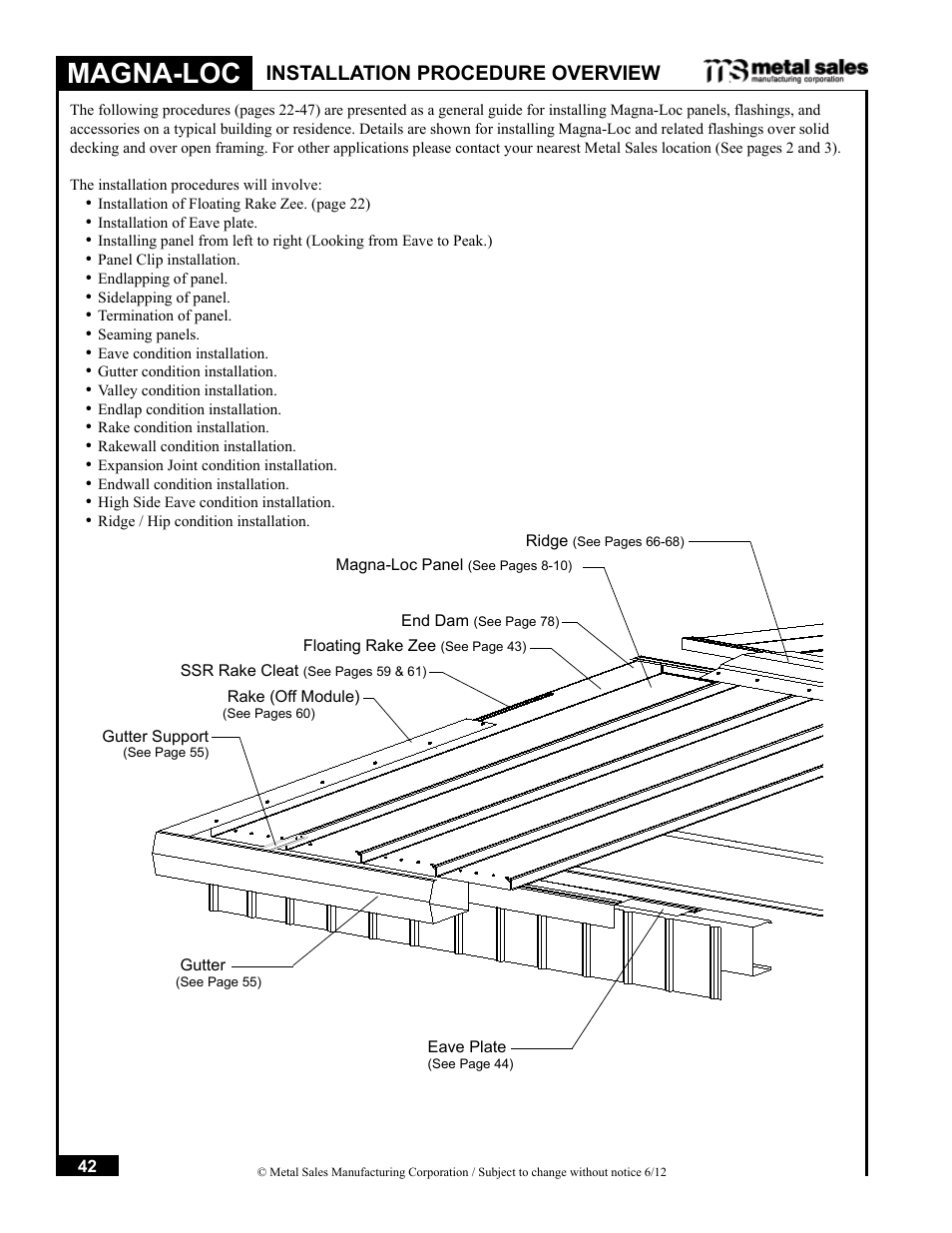 Magna-loc, Installation procedure overview | Metal Sales Magna-Loc Installation User Manual | Page 42 / 85